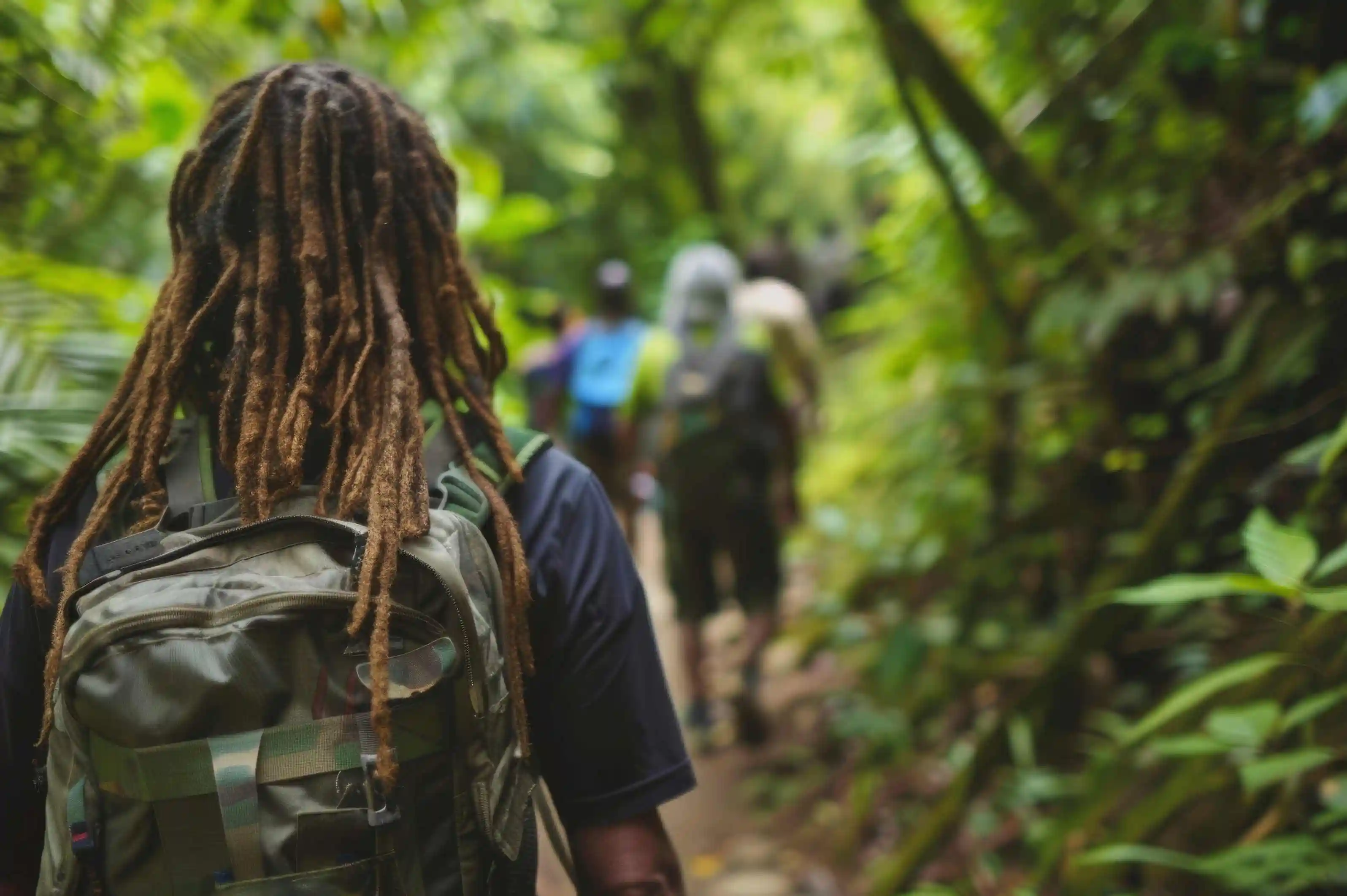 Tourists exploring scenic African canyons on adventure safari